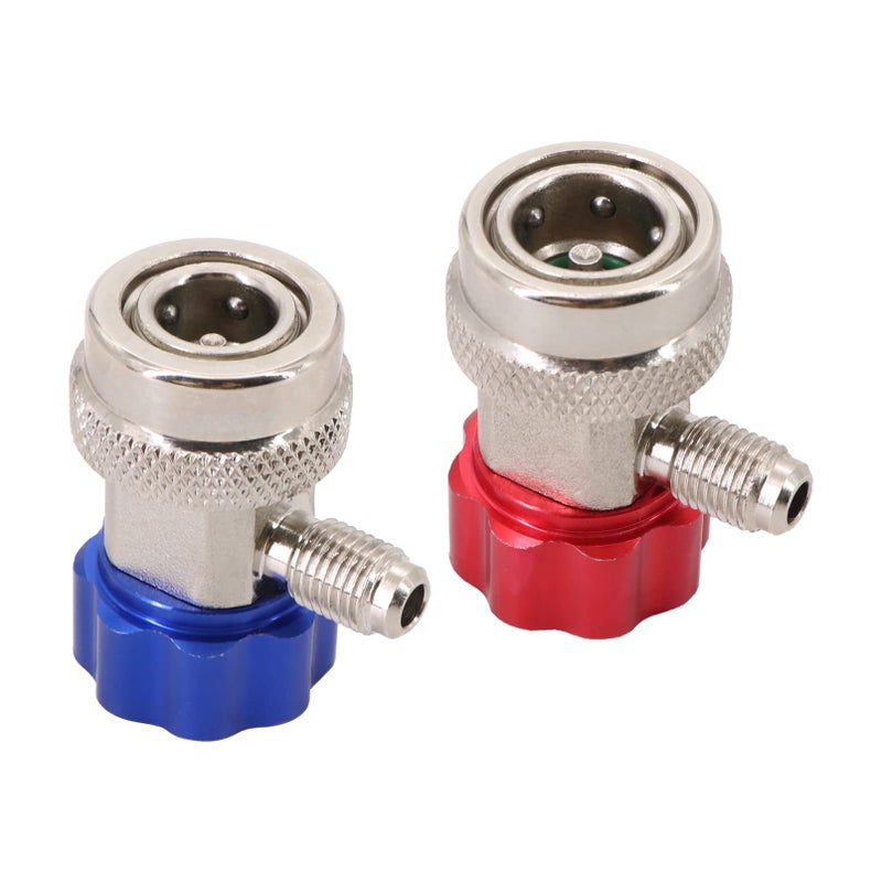 KIPA A/C AC Compressor R-134A Manual Quick Coupler Adapter Air Condition 1/4" SAE Connectors Accessories SAE J-639 1/4" Male Port High Pressure Low Pressure Set - Image 3